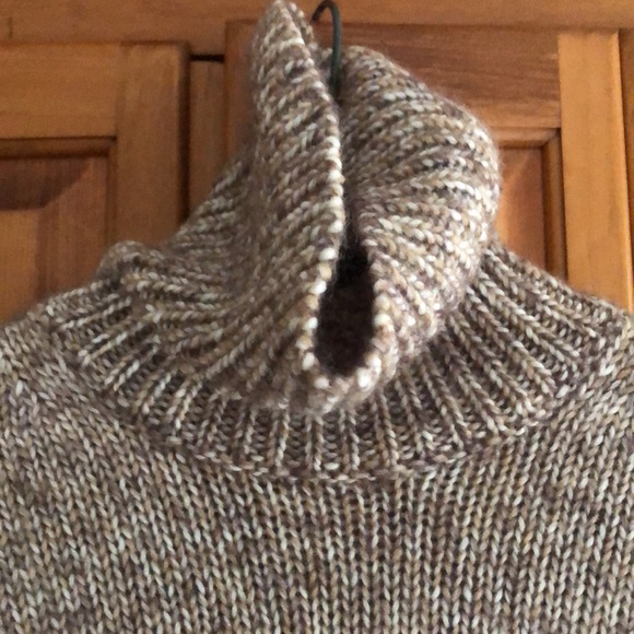 J Crew oatmeal brown marled wool tneck sweater. Worn twice. Great condition. - Picture 6 of 16